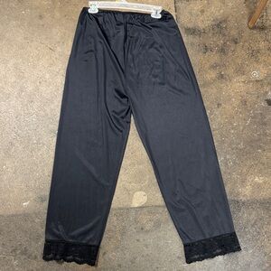 Black Sheer Lace Trim Pants